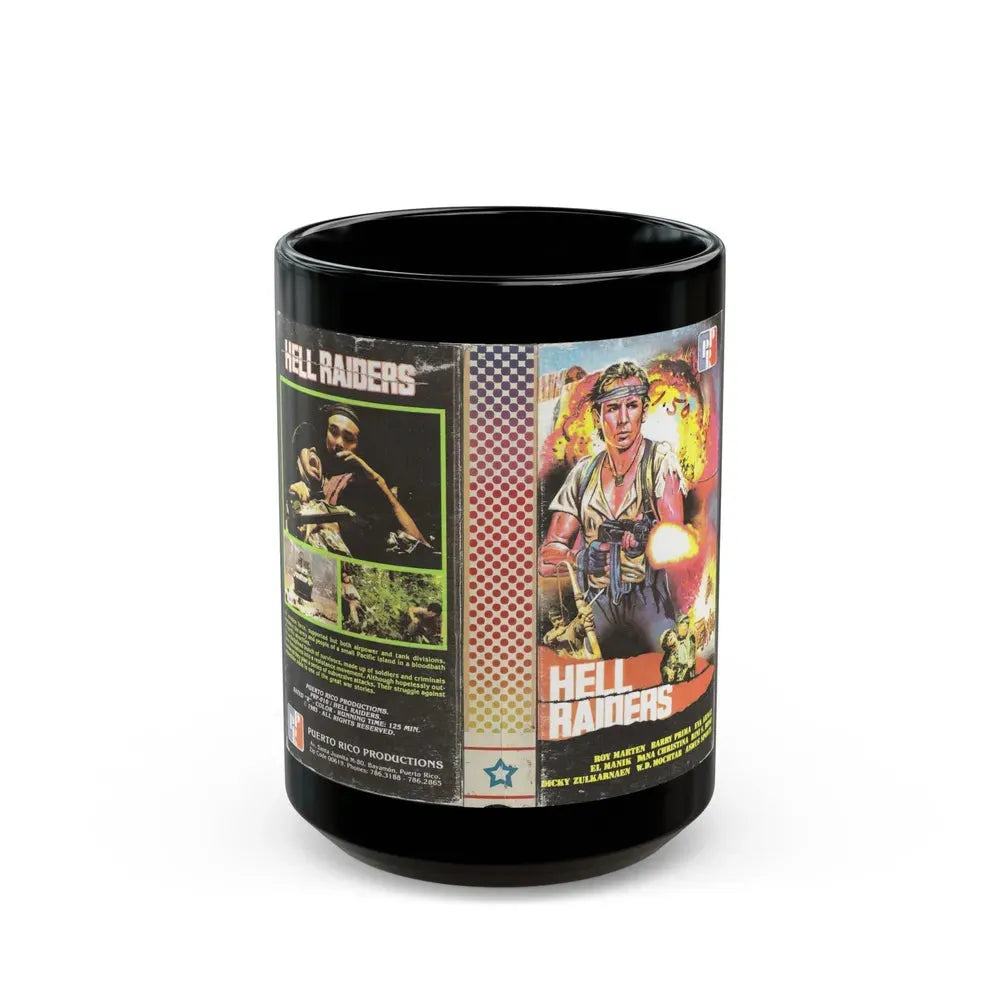 HELL RAIDERS (VHS COVER) - Black Coffee Mug 15oz - Go Mug Yourself