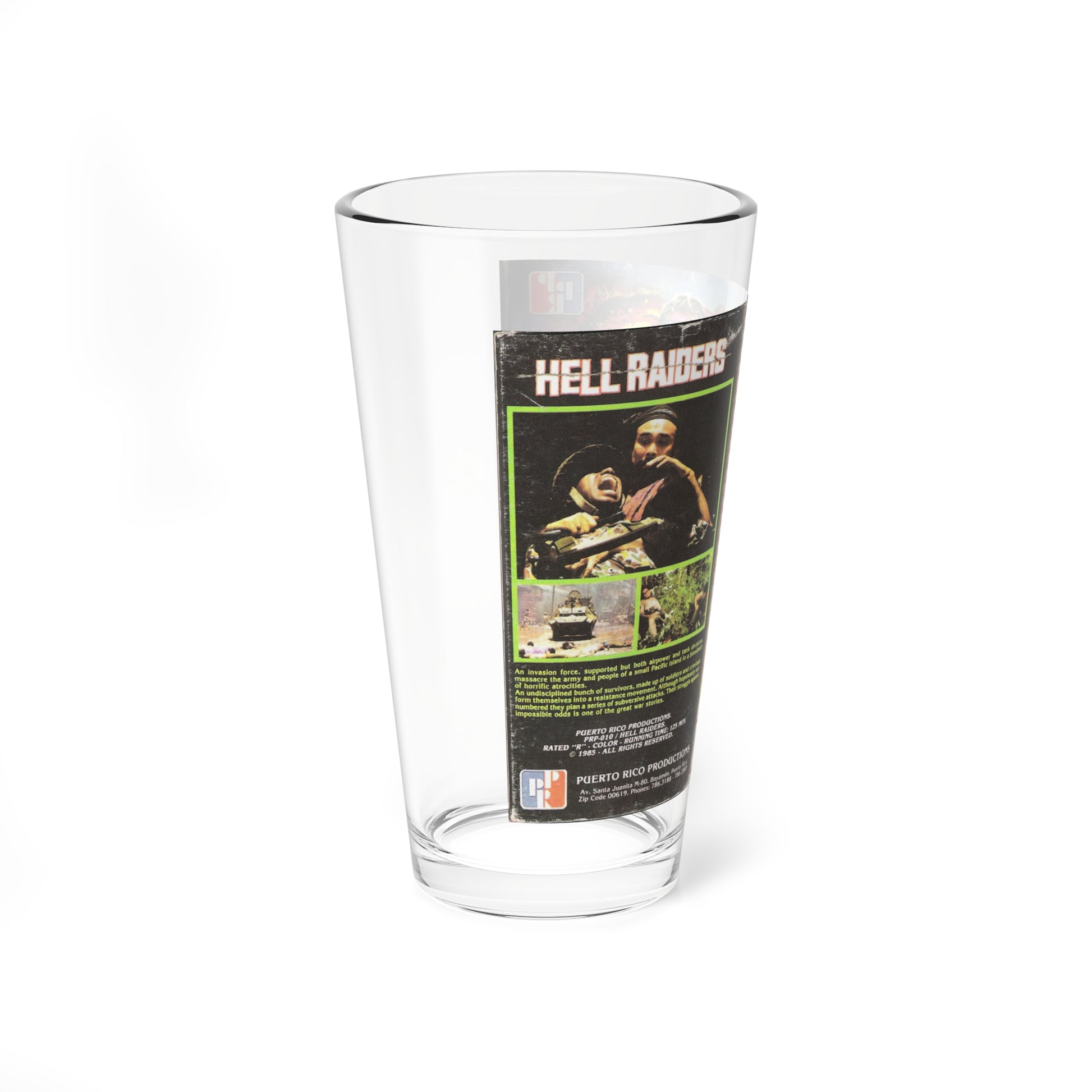 HELL RAIDERS (VHS COVER) Pint Glass 16oz-Go Mug Yourself