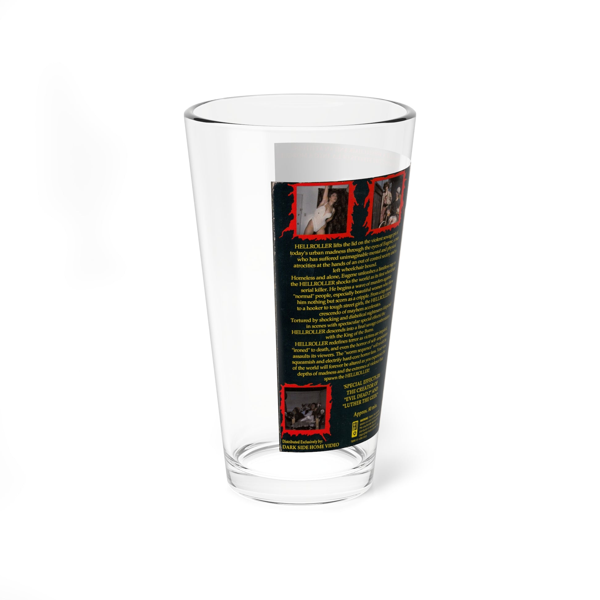 HELL ROLLER (VHS COVER) Pint Glass 16oz-Go Mug Yourself