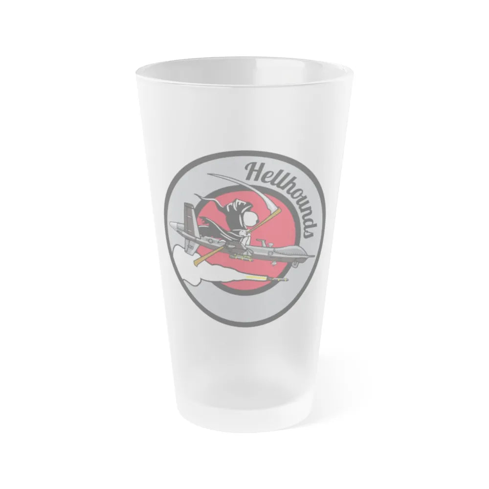 Hellbound Snoopy 20th ASq (U.S. Air Force) Frosted Pint Glass 16oz-16oz-Frosted-Go Mug Yourself