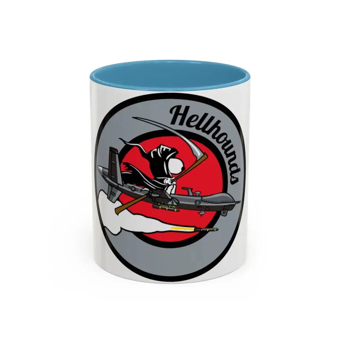 Hellbound Snoopy 20th ASq (U.S. Air Force) Accent Coffee Mug 11oz Light Blue - Go Mug Yourself