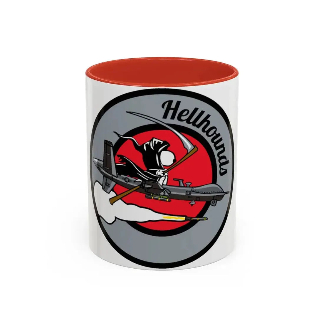 Hellbound Snoopy 20th ASq (U.S. Air Force) Accent Coffee Mug 11oz Red - Go Mug Yourself