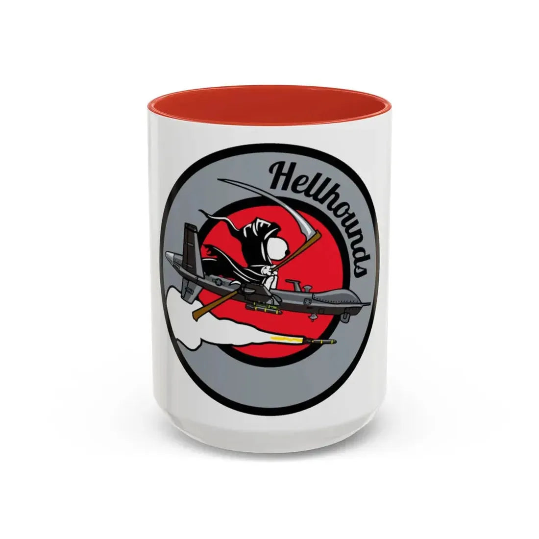 Hellbound Snoopy 20th ASq (U.S. Air Force) Accent Coffee Mug 15oz Red - Go Mug Yourself