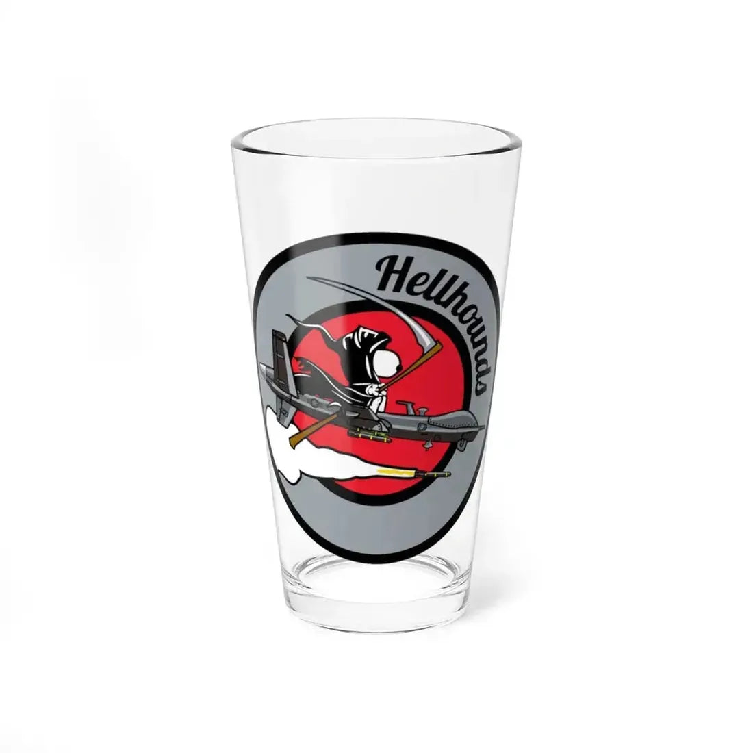 Hellbound Snoopy 20th ASq (U.S. Air Force) Pint Glass 16oz 16oz - Go Mug Yourself