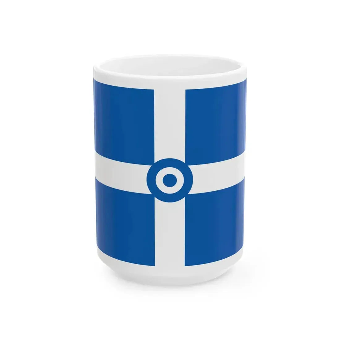 Hellenic civil air ensign (Greece) White Coffee Mug 15oz - Go Mug Yourself