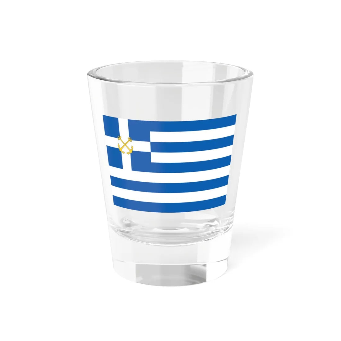 Hellenic Coast Guard Flag 1973-1980 (Greece) Shot Glass 1.5oz 1.5oz - Go Mug Yourself