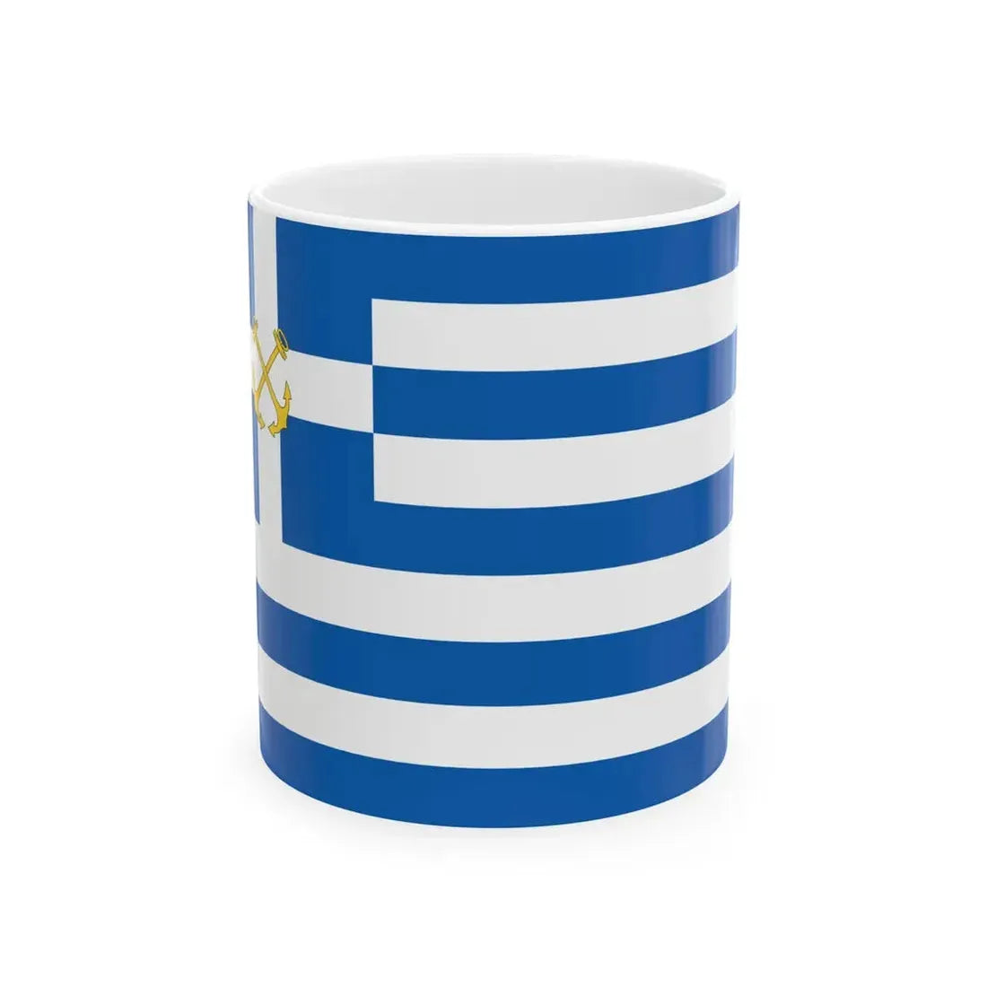 Hellenic Coast Guard Flag 1973-1980 (Greece) White Coffee Mug 11oz - Go Mug Yourself