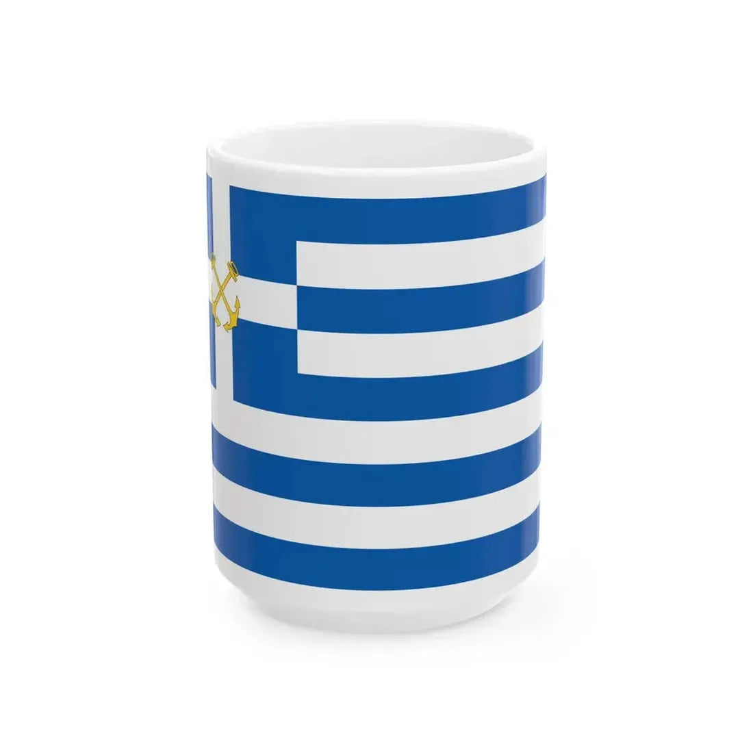 Hellenic Coast Guard Flag 1973-1980 (Greece) White Coffee Mug 15oz - Go Mug Yourself
