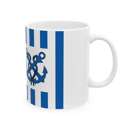 Hellenic Coast Guard House Flag (Greece) White Coffee Mug - Go Mug Yourself