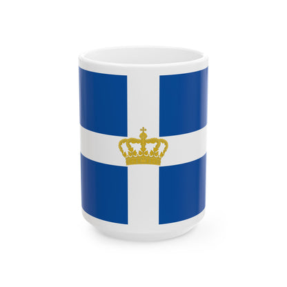 Hellenic Kingdom Flag 1935 (Greece) White Coffee Mug-15oz-Go Mug Yourself