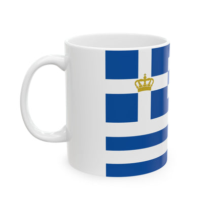 Hellenic Naval Ensign 1935 (Greece) White Coffee Mug-Go Mug Yourself