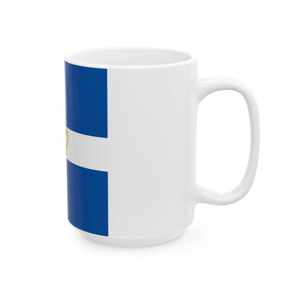 Hellenic Naval Jack 1935 (Greece) White Coffee Mug-Go Mug Yourself