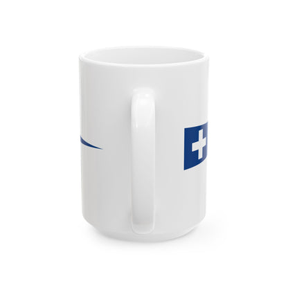 Hellenic Navy Masthead pennant (Greece) White Coffee Mug-Go Mug Yourself