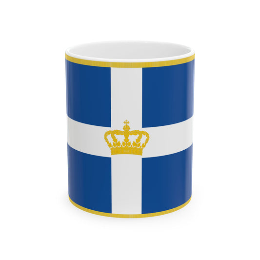 Hellenic Royal Flag 1935 (Greece) White Coffee Mug-11oz-Go Mug Yourself