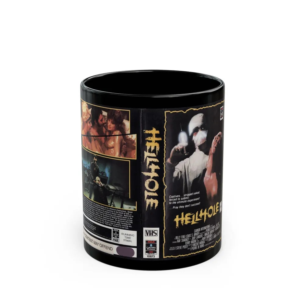 HELLHOLE HORROR (VHS COVER) - Black Coffee Mug-11oz-Go Mug Yourself