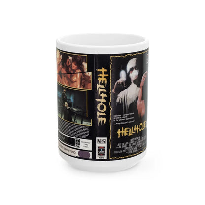 HELLHOLE HORROR (VHS COVER) - White Coffee Mug-15oz-Go Mug Yourself