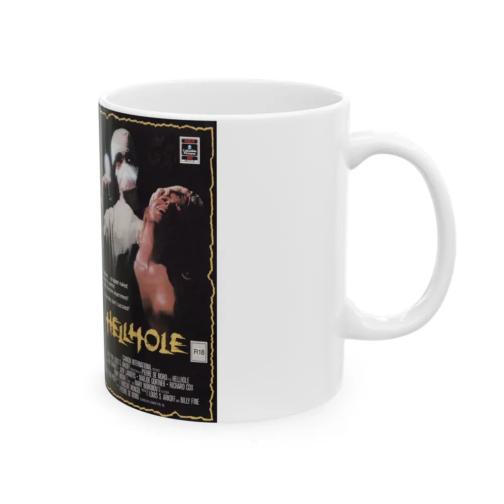 HELLHOLE HORROR (VHS COVER) - White Coffee Mug-Go Mug Yourself