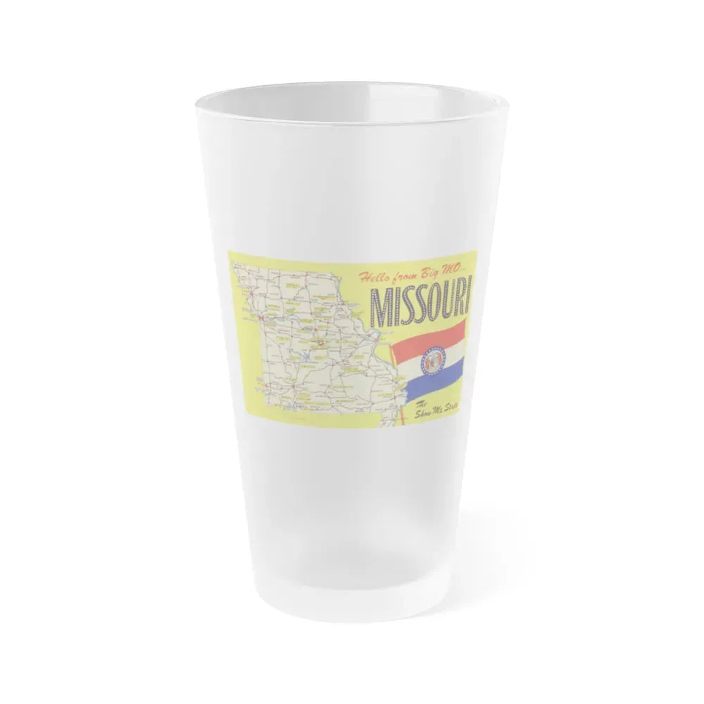 Hello from big MO Missouri (Greeting Postcards) Frosted Pint Glass 16oz 16oz Frosted - Go Mug Yourself