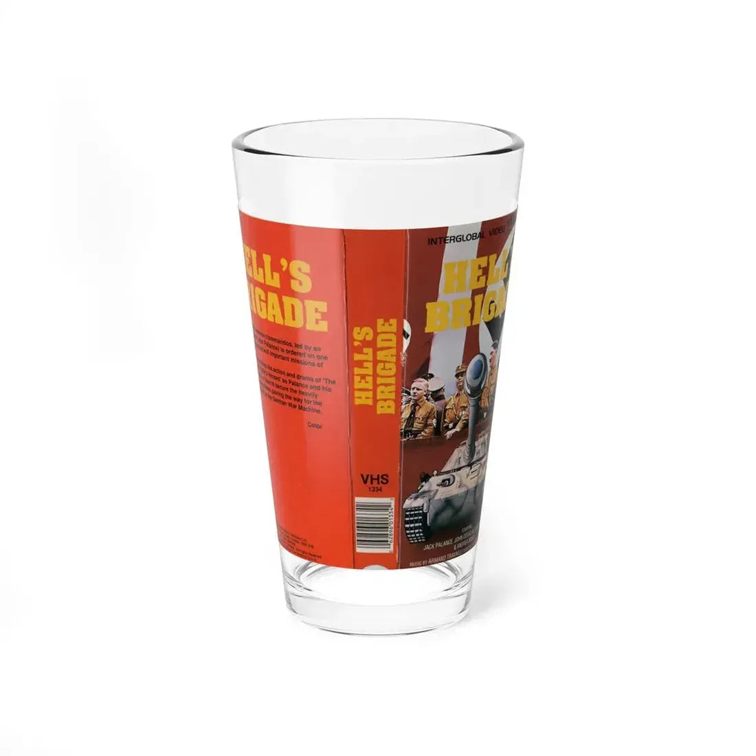 HELLS BRIGADE (VHS COVER) Pint Glass 16oz 16oz - Go Mug Yourself