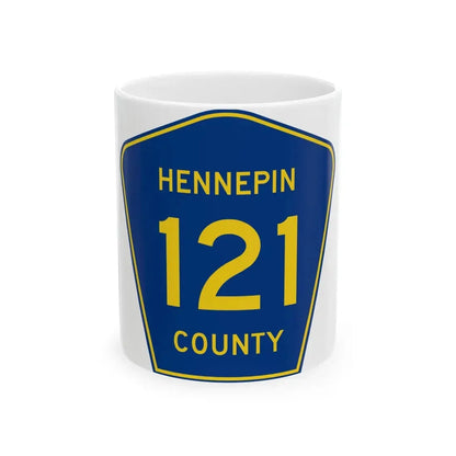 Hennepin County 121 (Minnesota) (Road Sign) White Coffee Mug 11oz - Go Mug Yourself