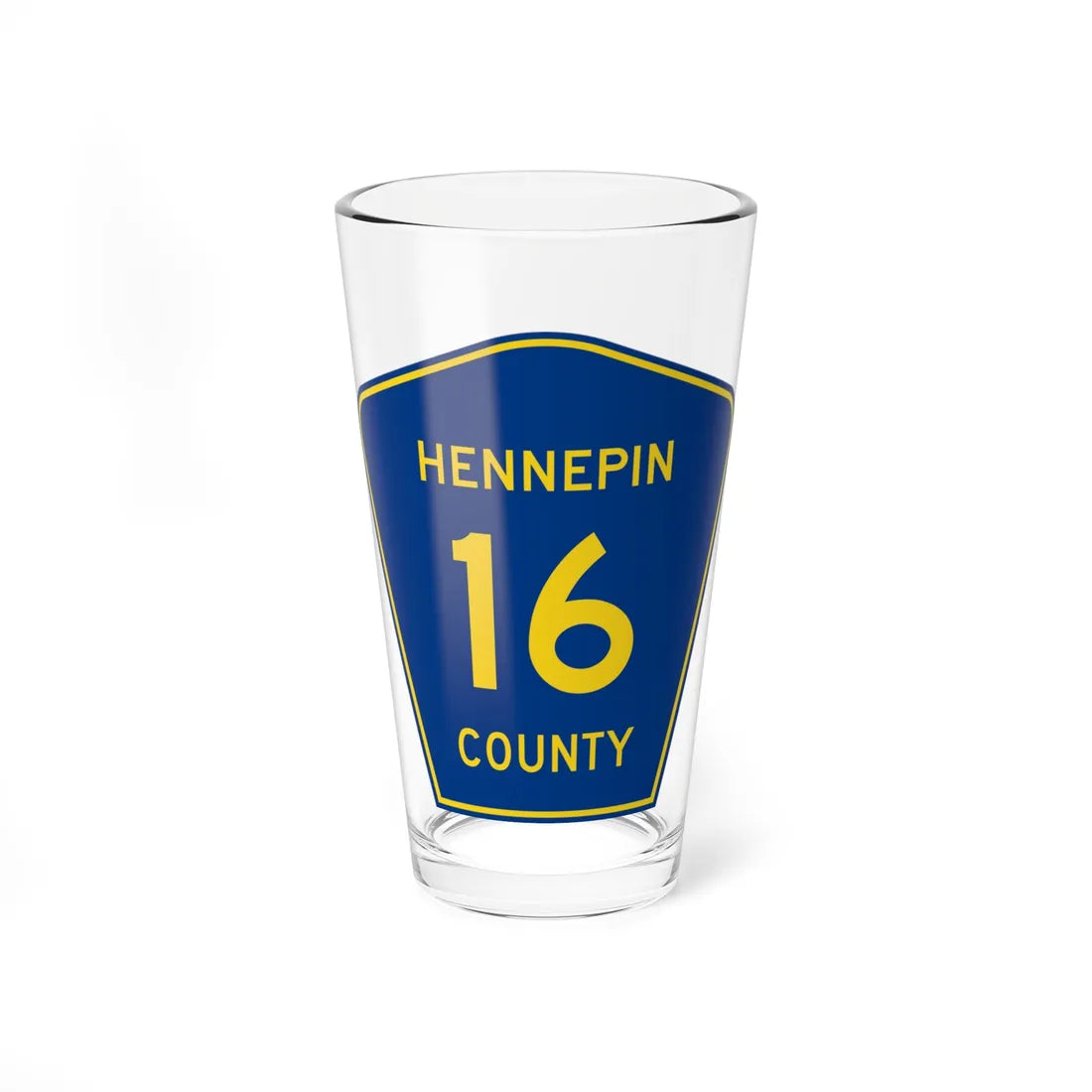 Hennepin County 16 (Minnesota) (Road Sign) Pint Glass 16oz 16oz - Go Mug Yourself
