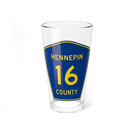 Hennepin County 16 (Minnesota) (Road Sign) Pint Glass 16oz 16oz - Go Mug Yourself