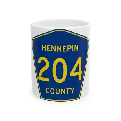 Hennepin County 204 (Minnesota) (Road Sign) White Coffee Mug 11oz - Go Mug Yourself