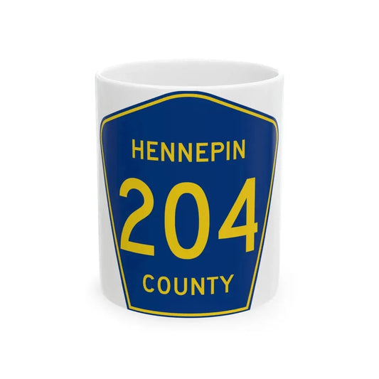 Hennepin County 204 (Minnesota) (Road Sign) White Coffee Mug 11oz - Go Mug Yourself