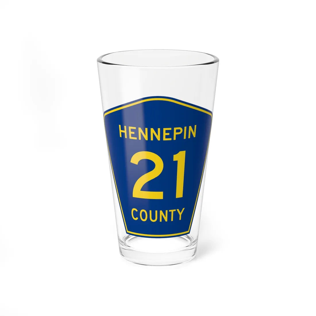 Hennepin County 21 (Minnesota) (Road Sign) Pint Glass 16oz 16oz - Go Mug Yourself