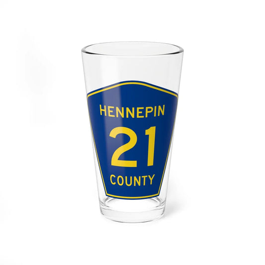 Hennepin County 21 (Minnesota) (Road Sign) Pint Glass 16oz 16oz - Go Mug Yourself