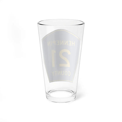 Hennepin County 21 (Minnesota) (Road Sign) Pint Glass 16oz - Go Mug Yourself