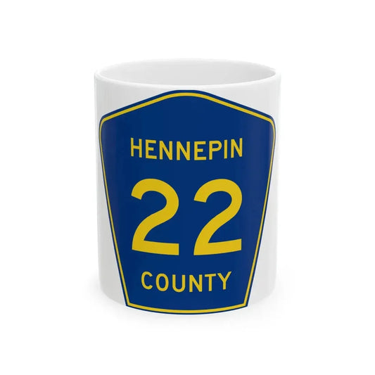 Hennepin County 22 (Minnesota) (Road Sign) White Coffee Mug 11oz - Go Mug Yourself