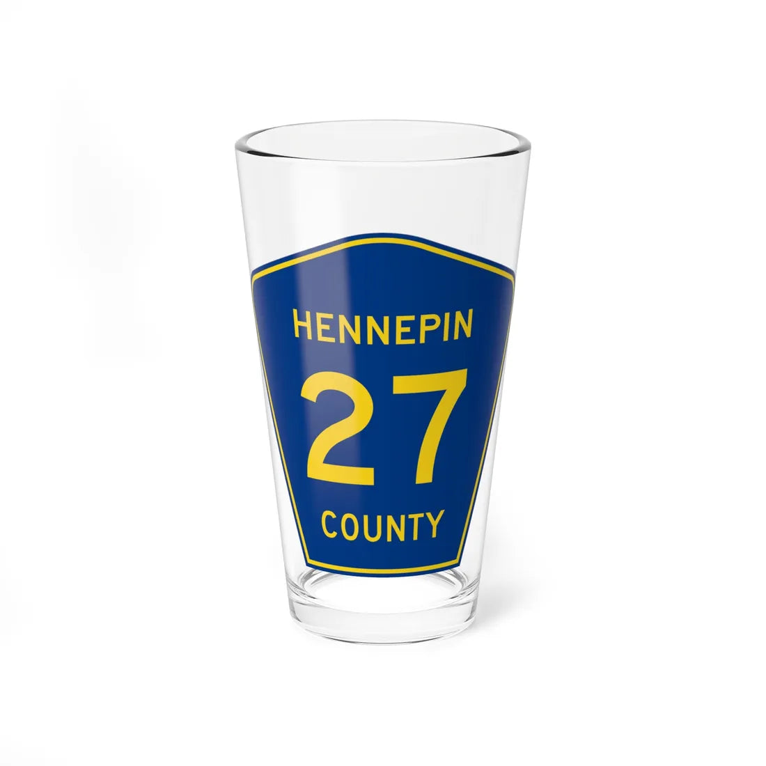 Hennepin County 27 (Minnesota) (Road Sign) Pint Glass 16oz 16oz - Go Mug Yourself