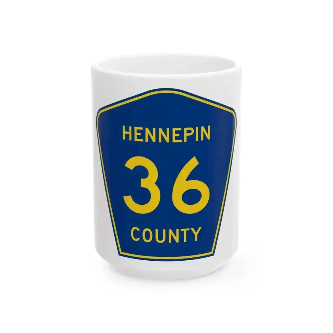 Hennepin County 36 (Minnesota) (Road Sign) White Coffee Mug 15oz - Go Mug Yourself