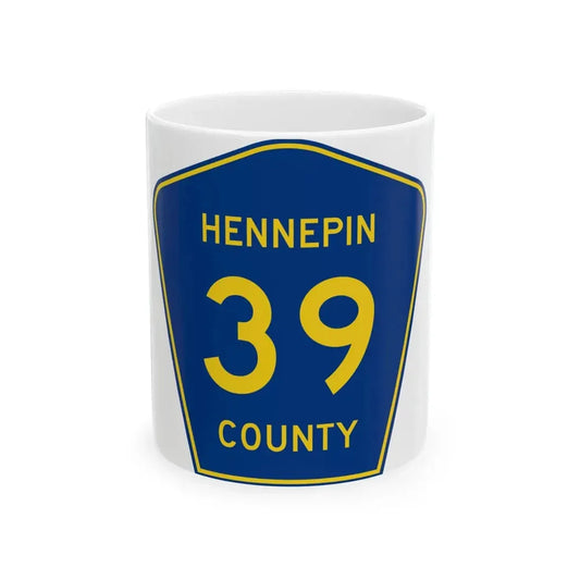 Hennepin County 39 (Minnesota) (Road Sign) White Coffee Mug 11oz - Go Mug Yourself