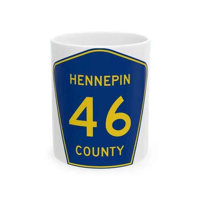 Hennepin County 46 (Minnesota) (Road Sign) White Coffee Mug 11oz - Go Mug Yourself