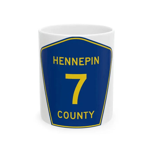 Hennepin County 7 (Minnesota) (Road Sign) White Coffee Mug 11oz - Go Mug Yourself