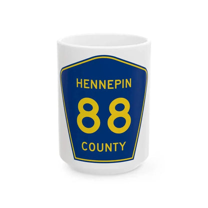 Hennepin County 88 (Minnesota) (Road Sign) White Coffee Mug 15oz - Go Mug Yourself