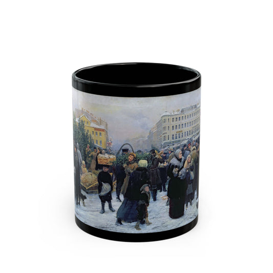Henrich Matveevich Manizer (1847-1925) Christmas Fair - Black Coffee Mug-11oz-Go Mug Yourself
