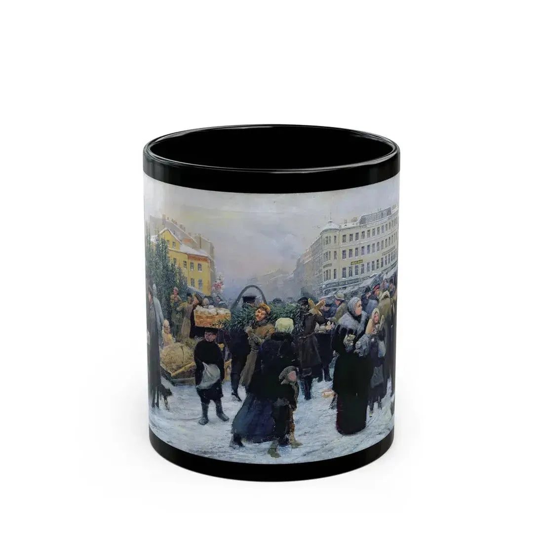 Henrich Matveevich Manizer (1847-1925) Christmas Fair - Black Coffee Mug 11oz - Go Mug Yourself