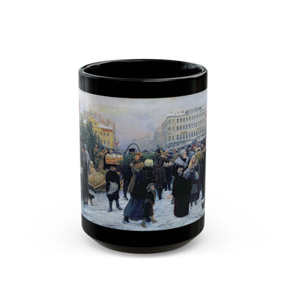 Henrich Matveevich Manizer (1847-1925) Christmas Fair - Black Coffee Mug-15oz-Go Mug Yourself