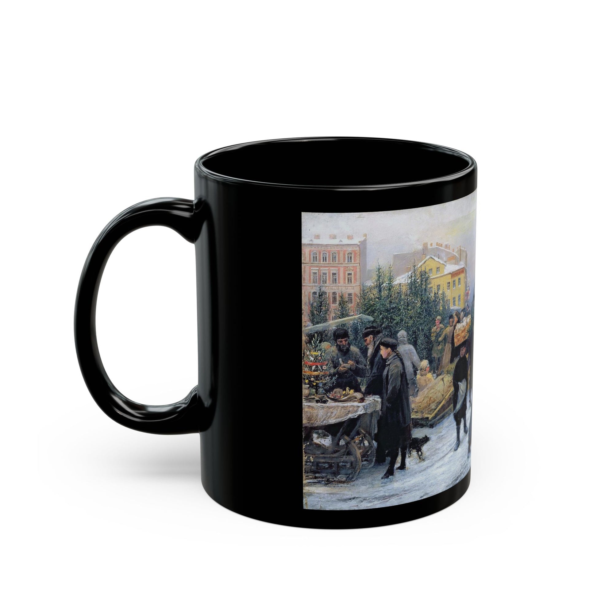 Henrich Matveevich Manizer (1847-1925) Christmas Fair - Black Coffee Mug-Go Mug Yourself