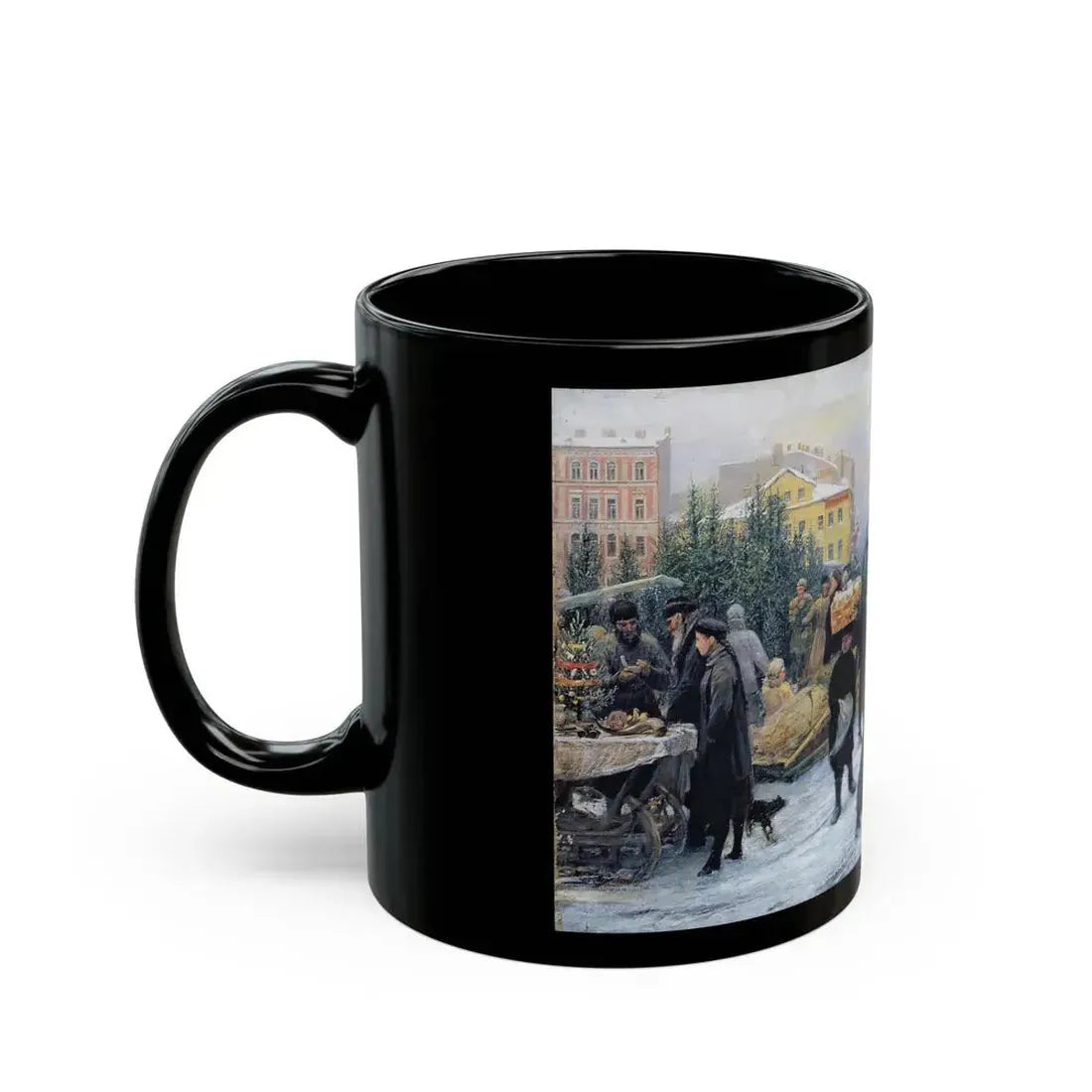 Henrich Matveevich Manizer (1847-1925) Christmas Fair - Black Coffee Mug - Go Mug Yourself