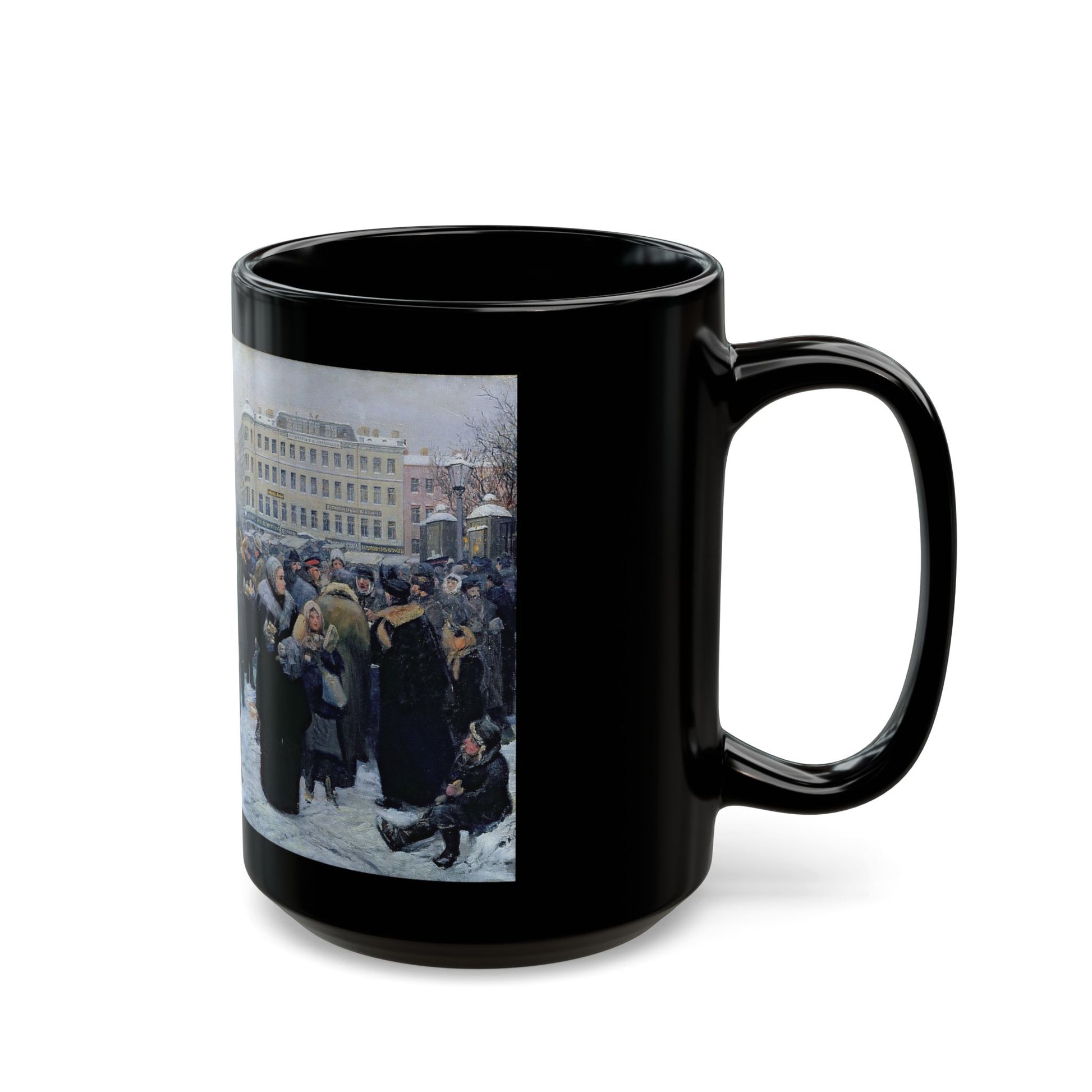 Henrich Matveevich Manizer (1847-1925) Christmas Fair - Black Coffee Mug-Go Mug Yourself