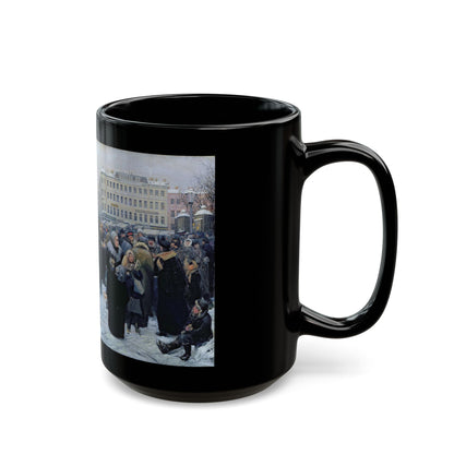 Henrich Matveevich Manizer (1847-1925) Christmas Fair - Black Coffee Mug-Go Mug Yourself
