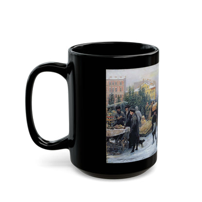 Henrich Matveevich Manizer (1847-1925) Christmas Fair - Black Coffee Mug-Go Mug Yourself