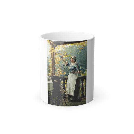 Henrik C Nordenberg (1857-1928) The grape picker - Oil on Canvas - Color Changing Mug 11oz-11oz-Go Mug Yourself