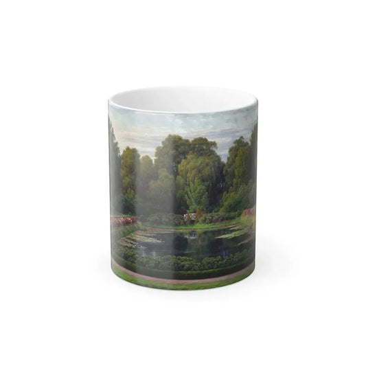 Henrik Gamst Jespersen (1852-1936) The water garden - Oil on Canvas 1913 - Color Changing Mug 11oz 11oz - Go Mug Yourself