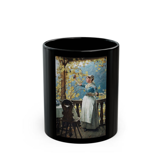 Henrik Nordenberg (1857-1928) Harvesting the Grapes - Black Coffee Mug-11oz-Go Mug Yourself