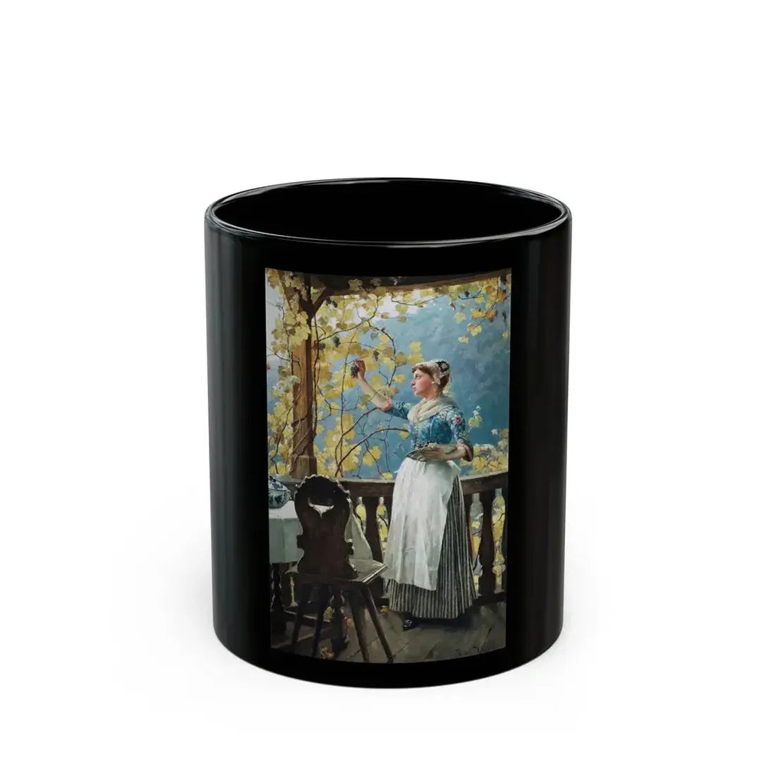 Henrik Nordenberg (1857-1928) Harvesting the Grapes - Black Coffee Mug 11oz - Go Mug Yourself